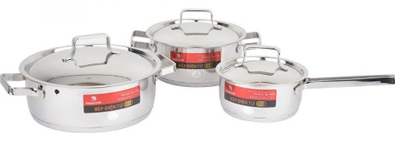Bộ nồi quánh inox 3 đáy bếp từ Happycook Milan X HC-06MLGX